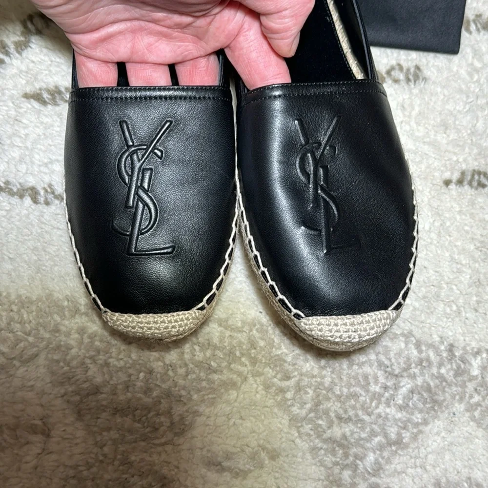 YSL Logo Espadrille Flat